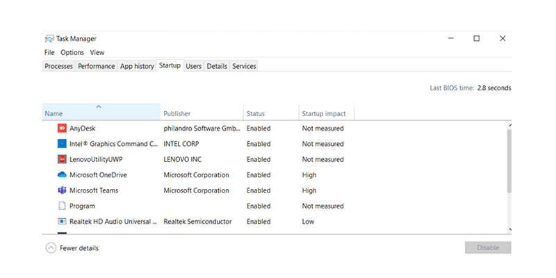 background Disable